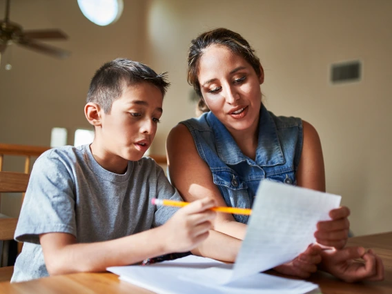 Parent and Child doing homework