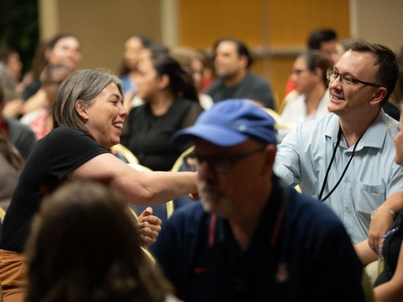 People attending a conference