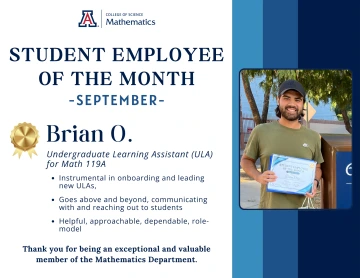 September Student of the Month Brian