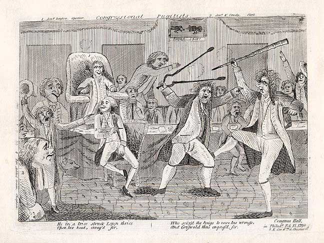 Congressional Pugilists --1798 Etching