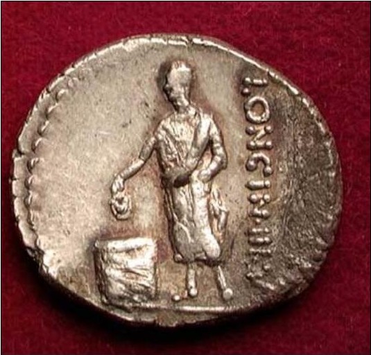 L. Cassius Longinus Coin-- Roman citizen casts vote (60 BC)